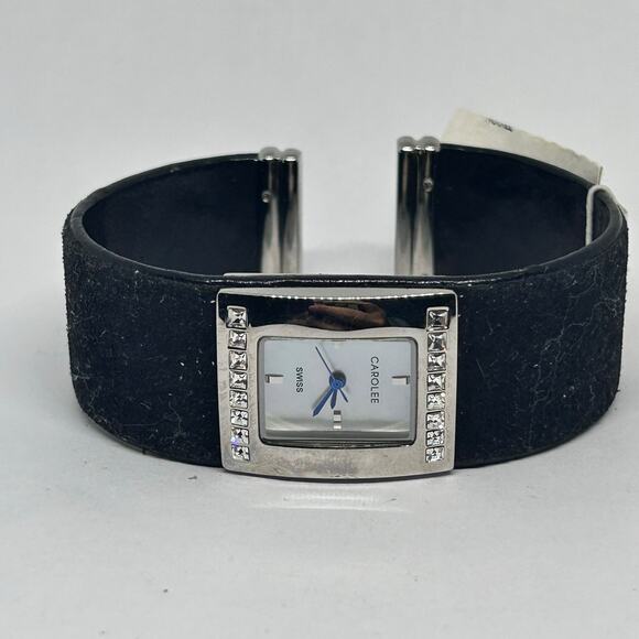 Carolee Accessories - Carolee Mother Pearl Silver Tone Black Bangle Watch Working New Battery